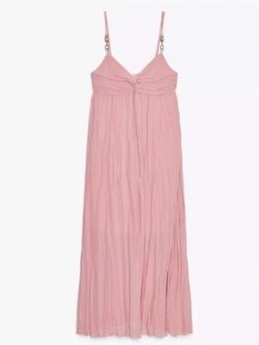 Zara Blush Pink Spaghetti-Strap Maxi Dress
